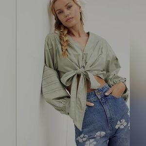 Free People Gigi Tie Front Top